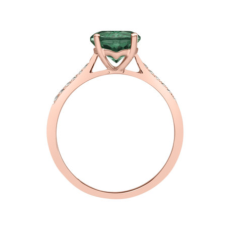 Diamond ring with Tourmaline Tyrkys Bonbon