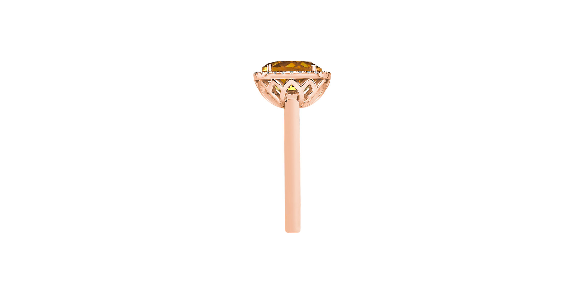 Diamond ring with Citrine Bonbon