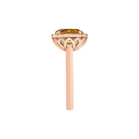 Diamond ring with Citrine Bonbon