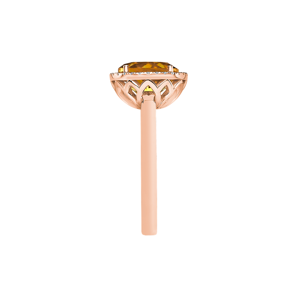 Diamond ring with Citrine Bonbon