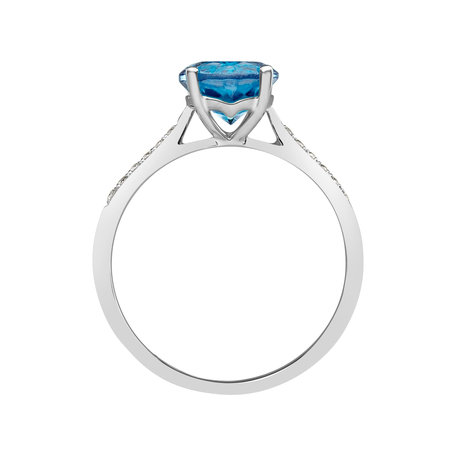 Diamond ring with Topaz Swiss Bonbon