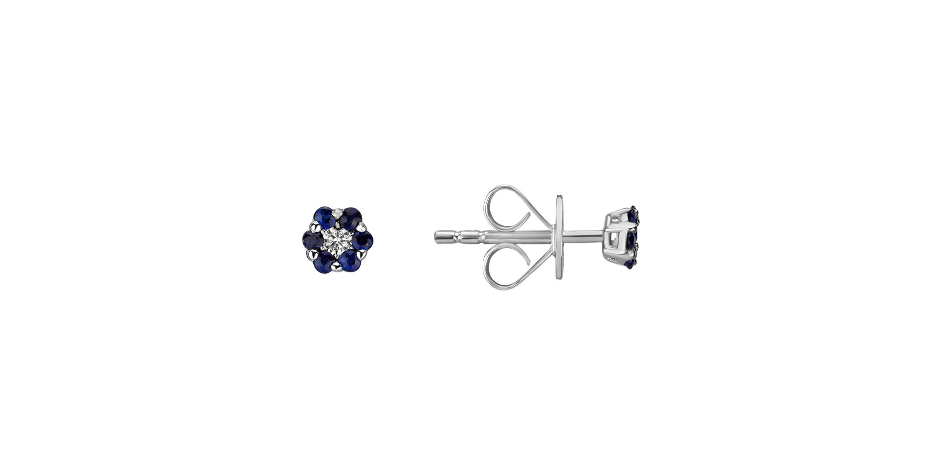Diamond earrings with Sapphire Shiny Constellation