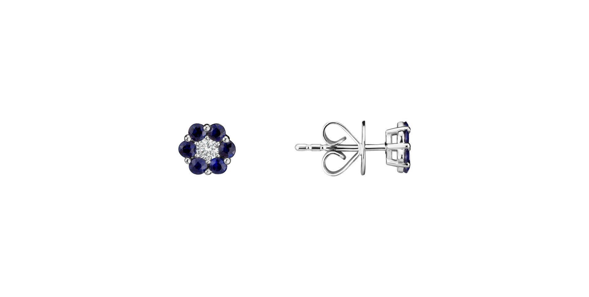 Diamond earrings with Sapphire Shiny Constellation