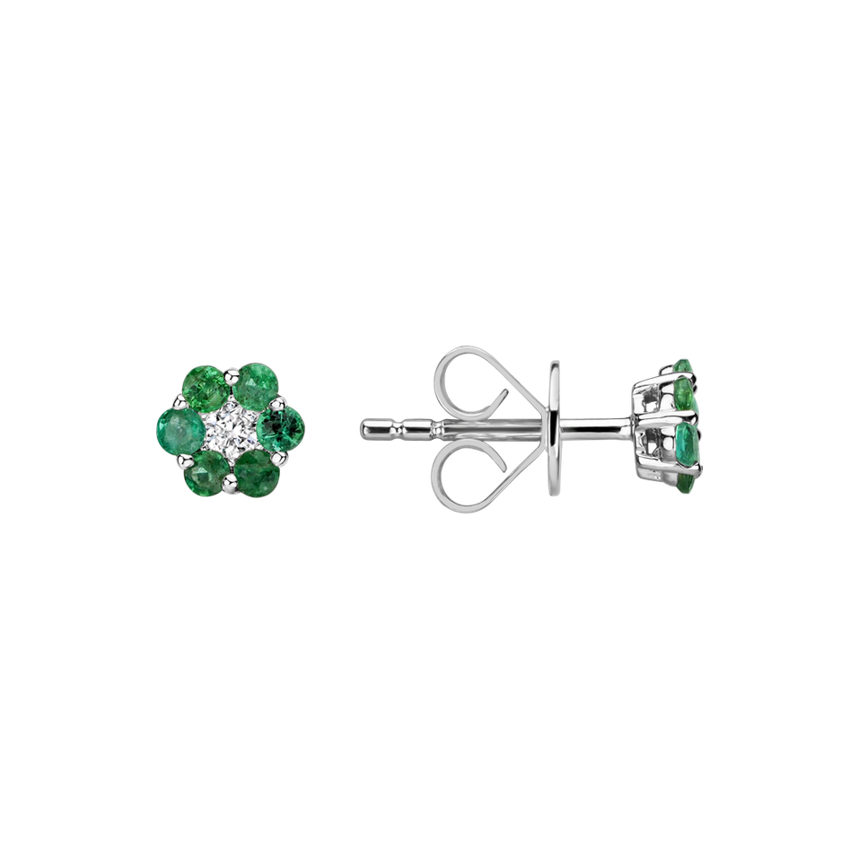 Diamond earrings with Emerald Shiny Constellation