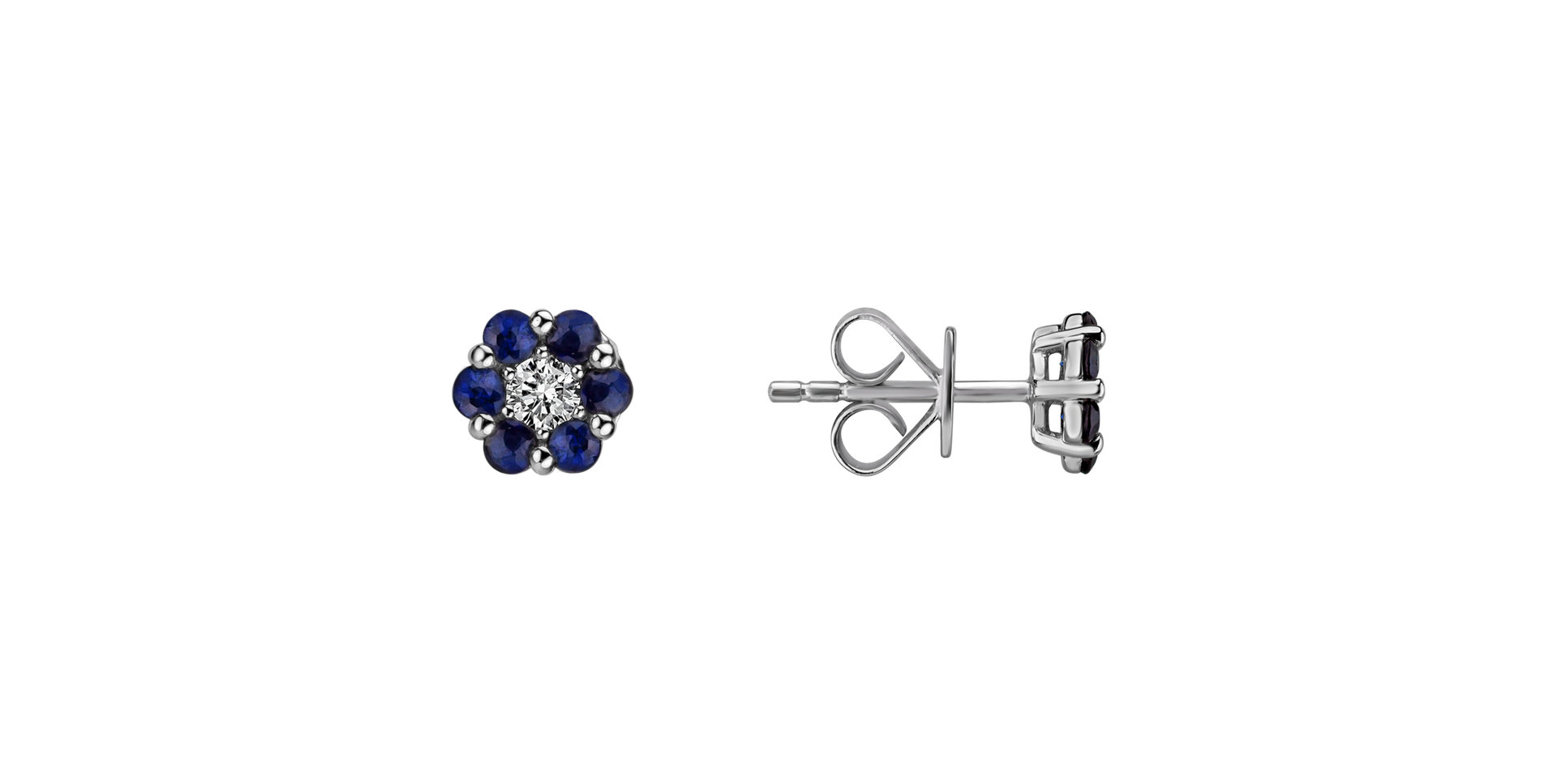 Diamond earrings with Sapphire Shiny Constellation