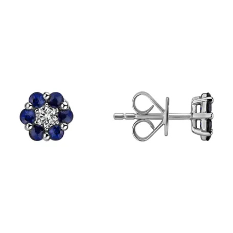 Diamond earrings with Sapphire Shiny Constellation