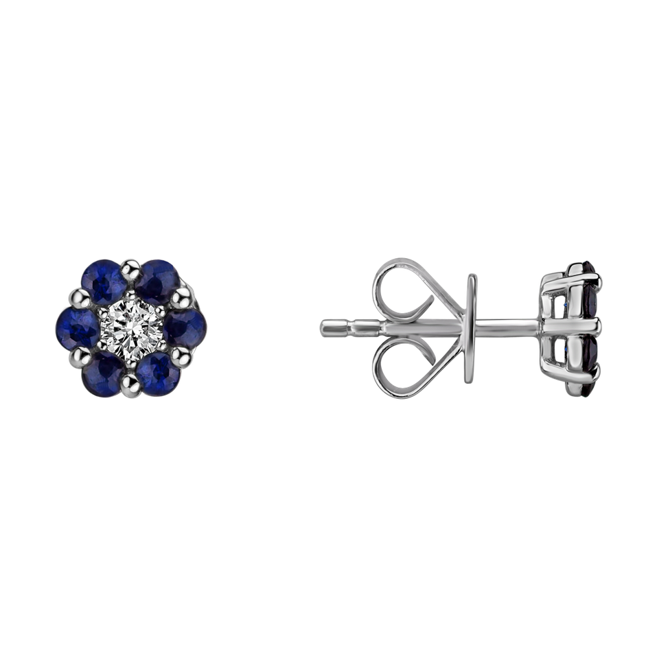 Diamond earrings with Sapphire Shiny Constellation