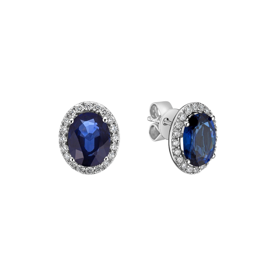 Diamond earrings with Sapphire Imperial Allegory