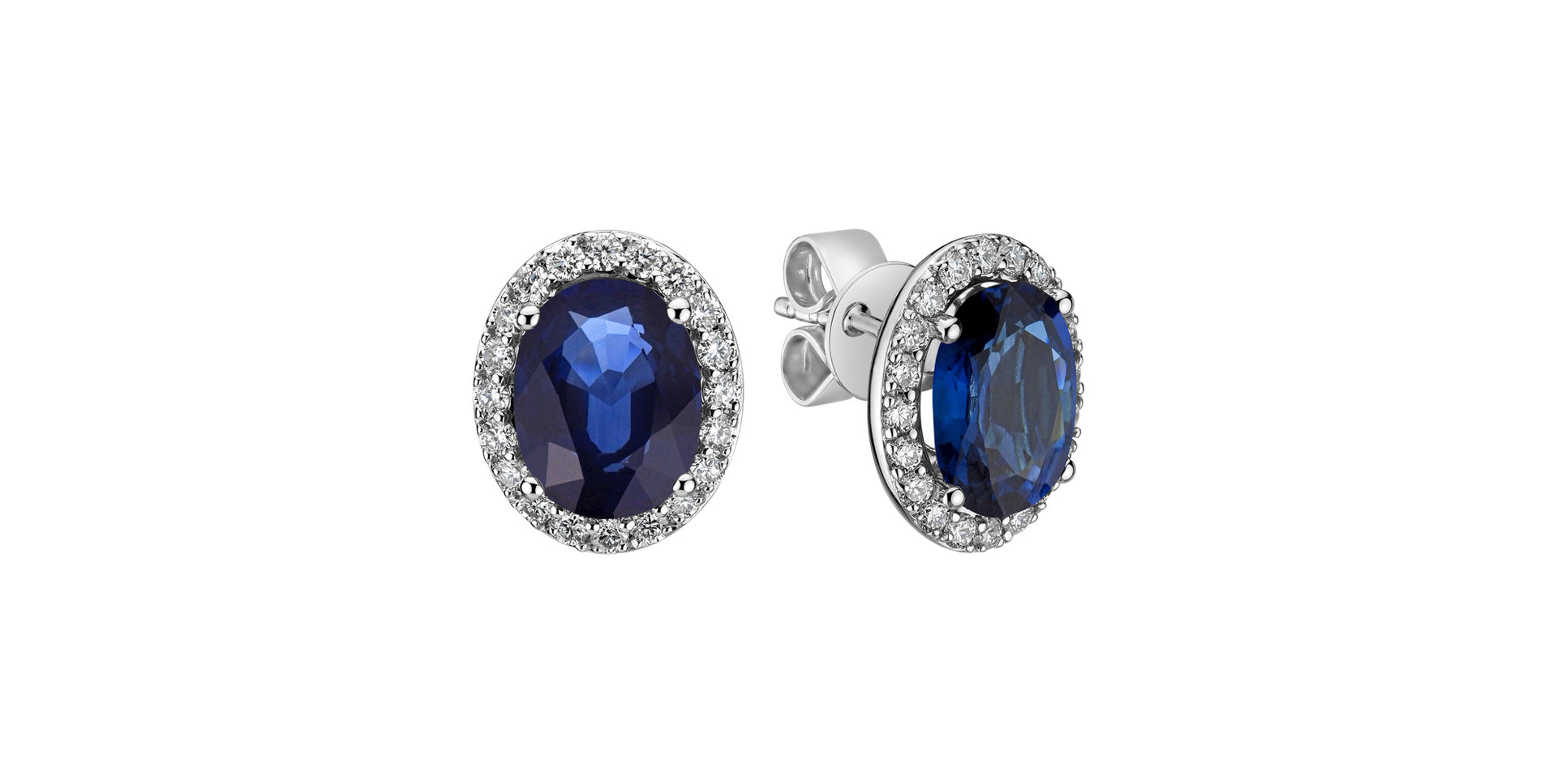 Diamond earrings with Sapphire Princess