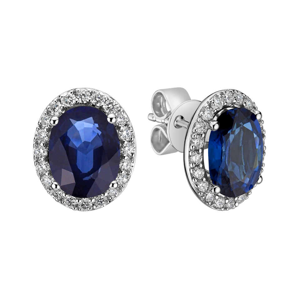 Diamond earrings with Sapphire Princess