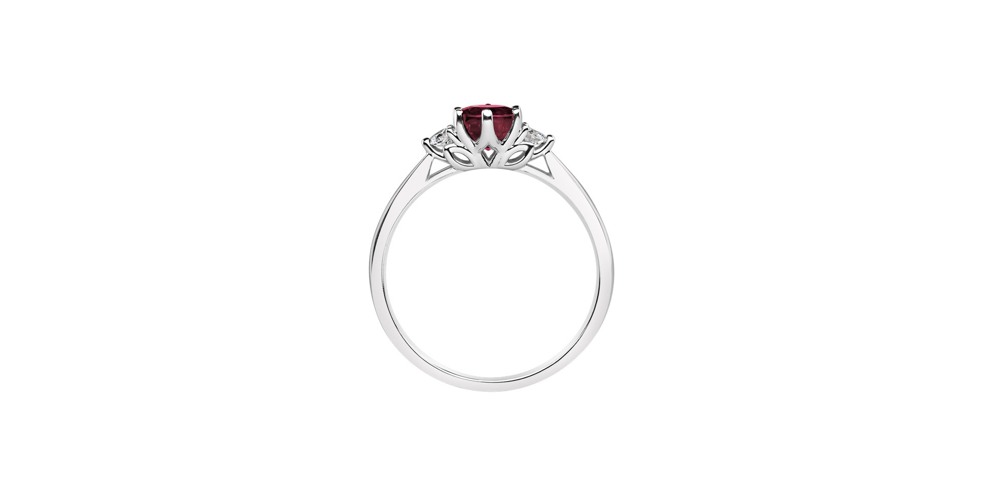 Diamond ring with Ruby Midnight Serenity