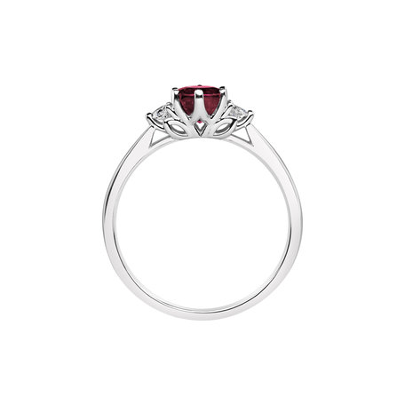 Diamond ring with Ruby Midnight Serenity
