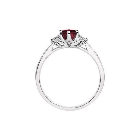 Diamond ring with Ruby Midnight Serenity