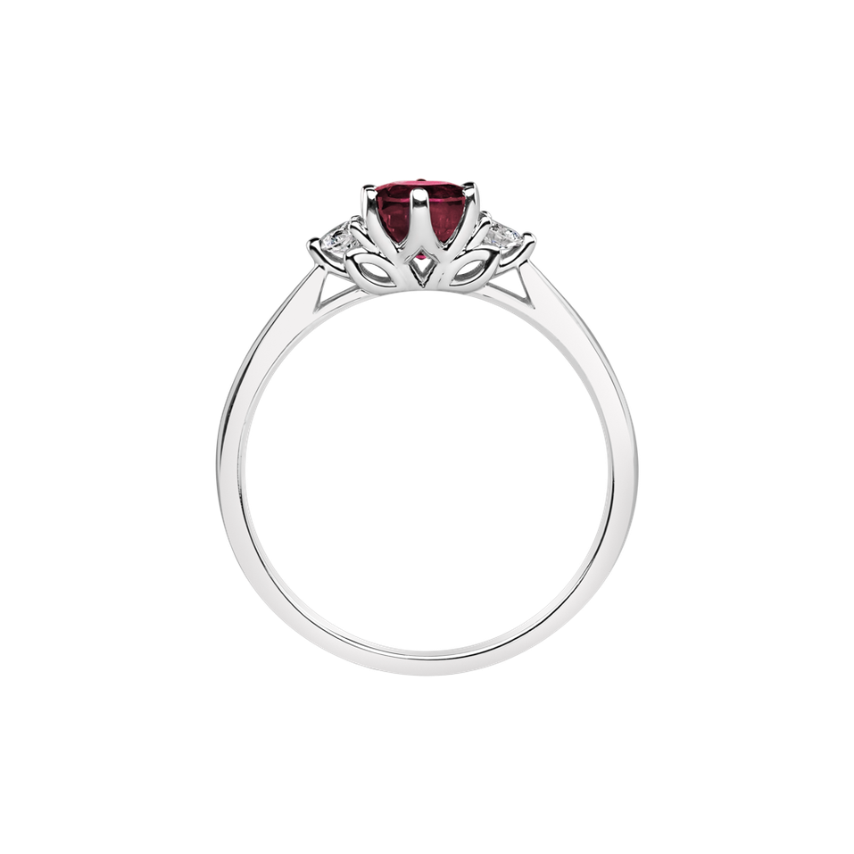 Diamond ring with Ruby Midnight Serenity