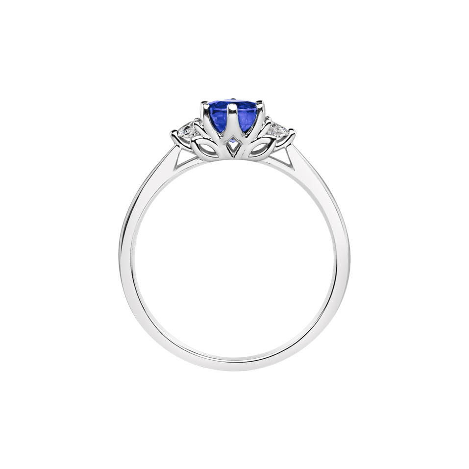 Diamond ring with Tanzanite Midnight Serenity