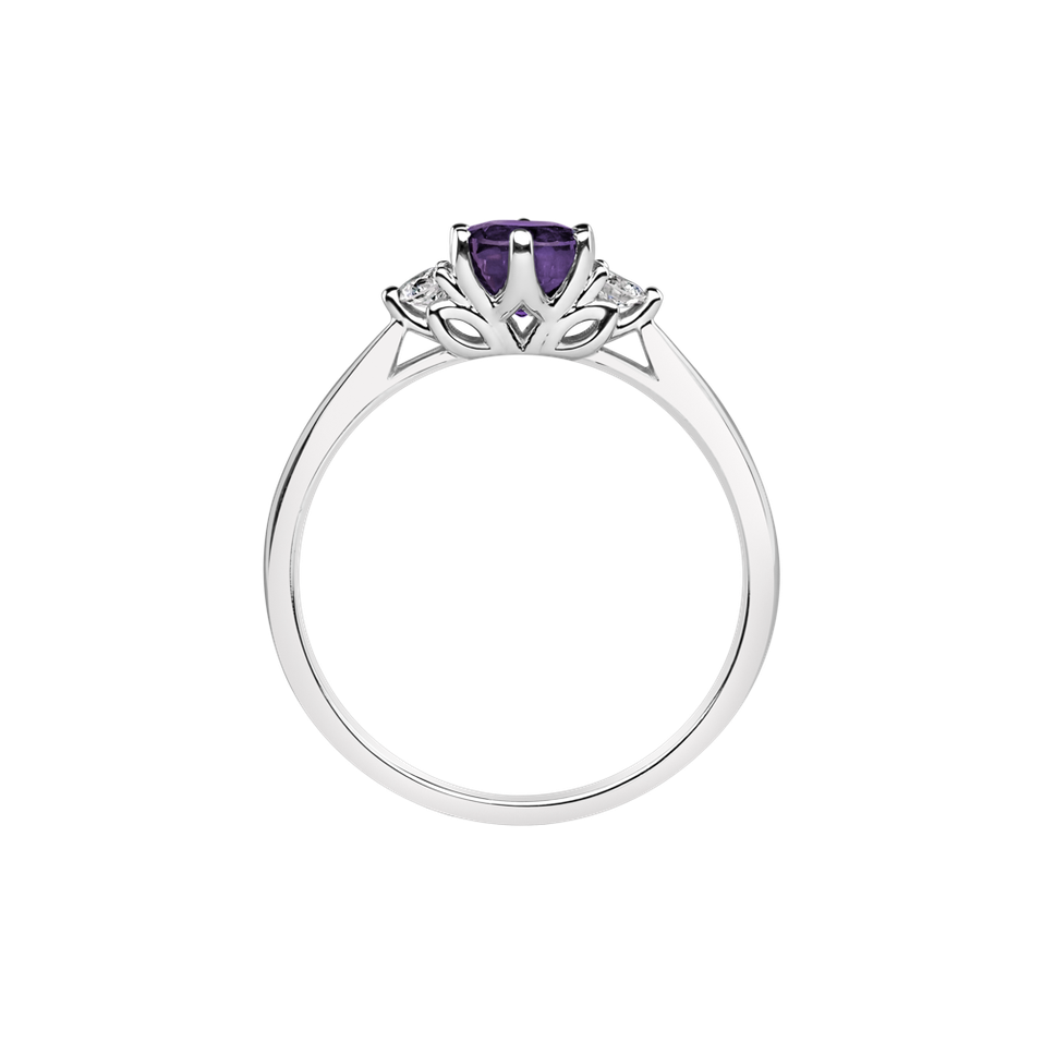 Diamond rings with Amethyst Midnight Serenity