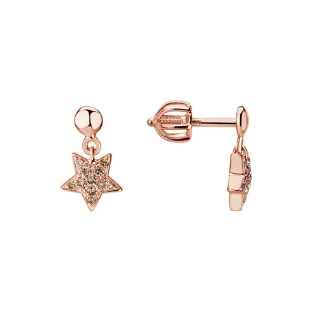 Earrings with brown diamonds Amazing Night