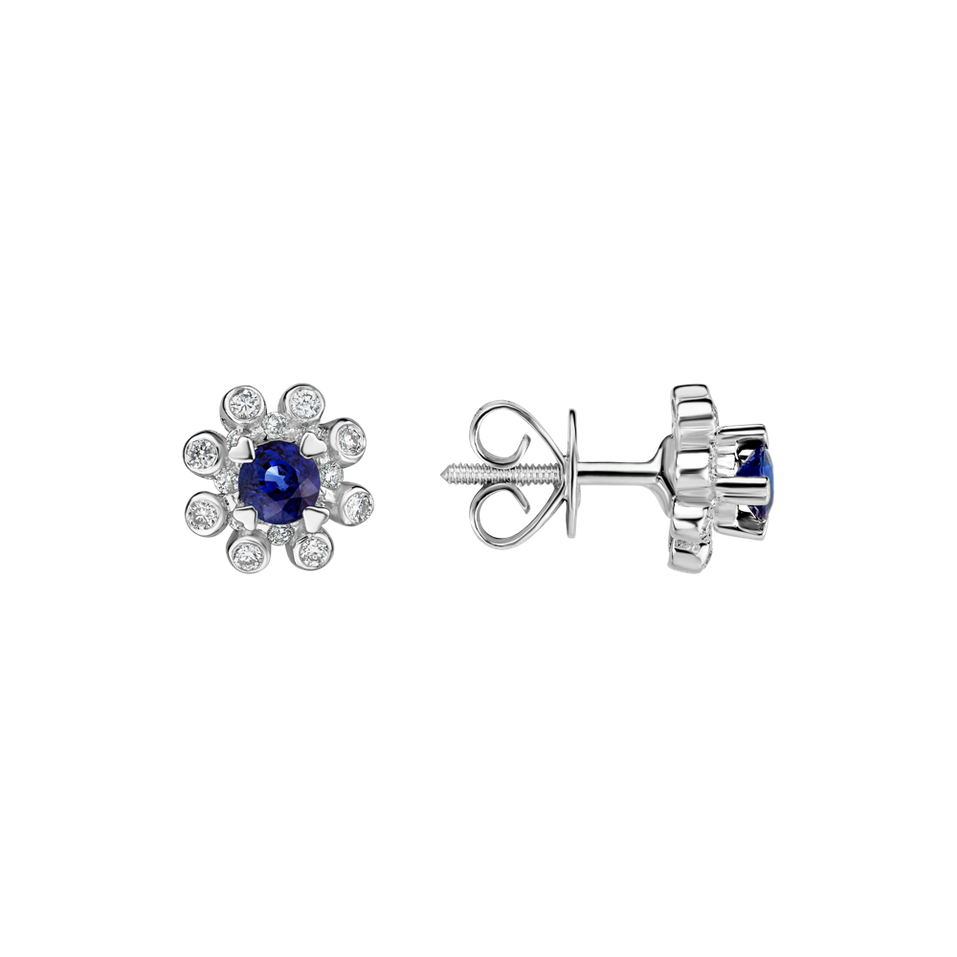 Diamond earrings with Sapphire Night Sky