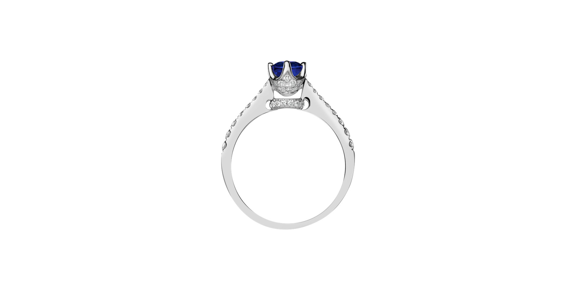 Diamond ring with Sapphire Time for Love