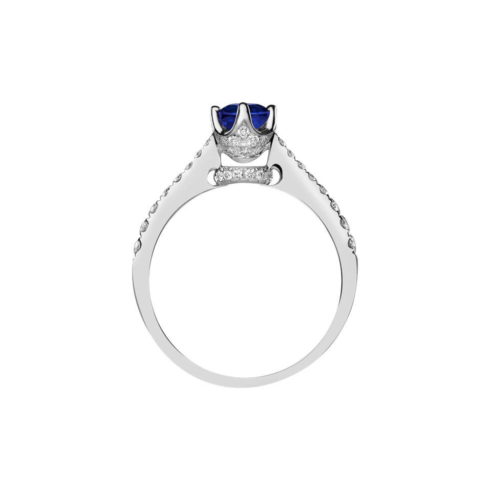 Diamond ring with Sapphire Time for Love