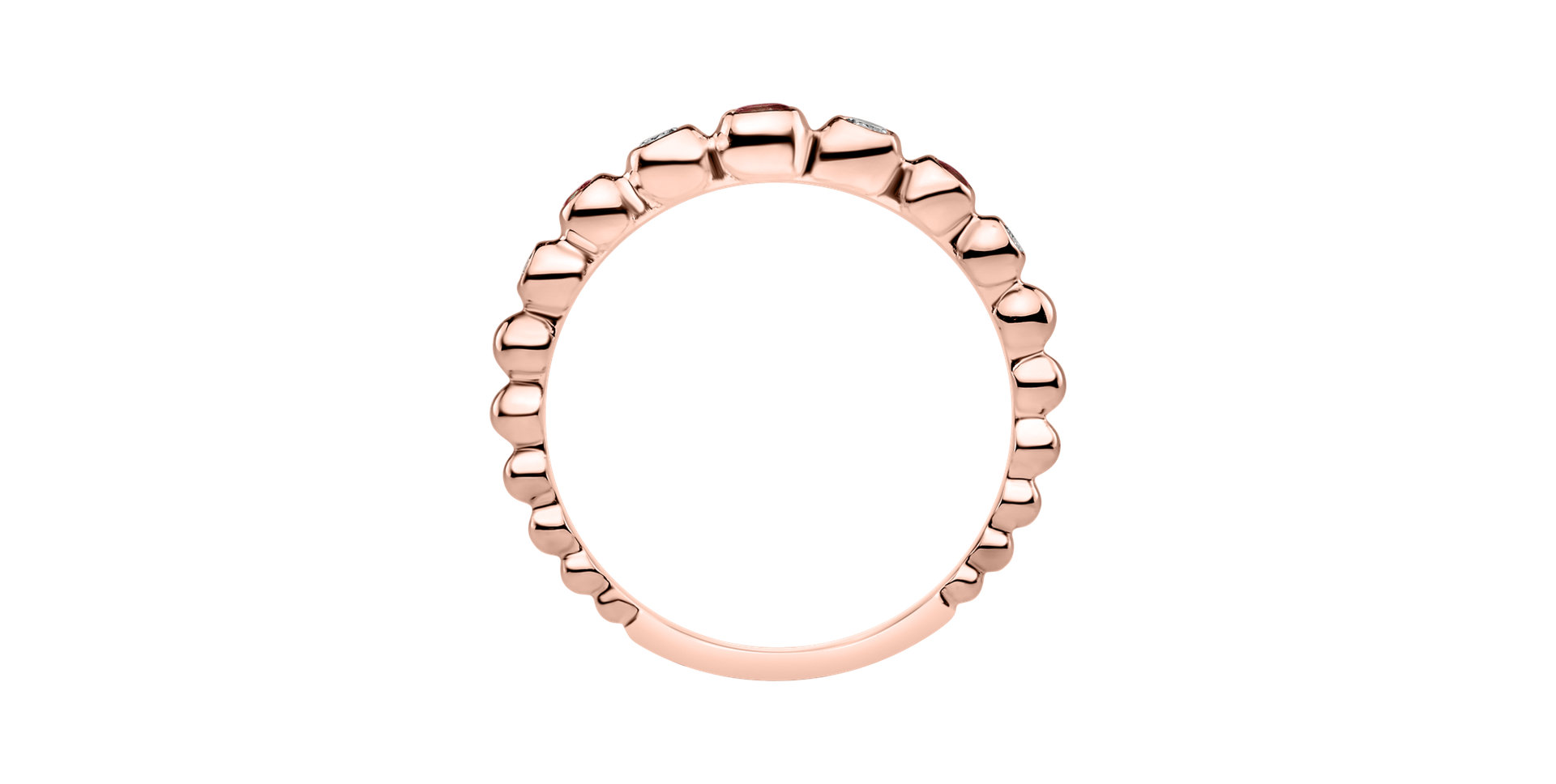 Prsten s diamanty s rubíny Shiny Dots