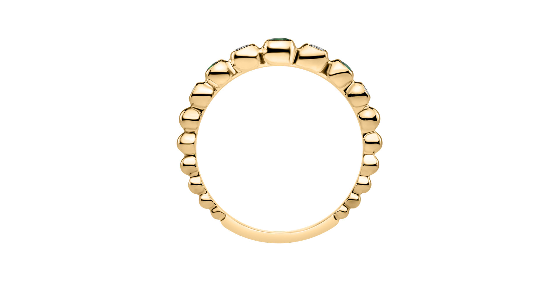 Prsten s diamanty a smargdem Shiny Dots