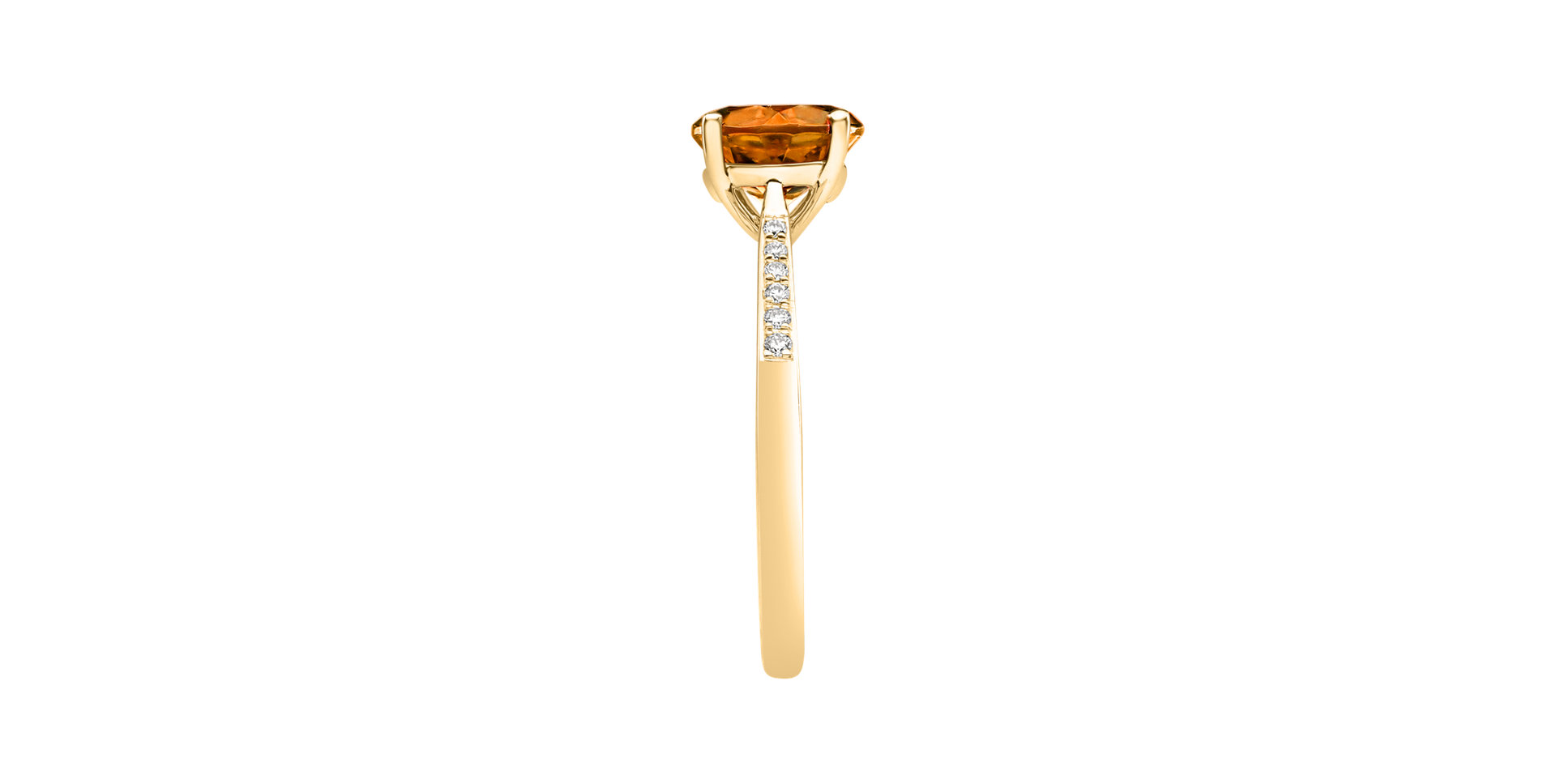 Diamond ring with Citrine Madeira Bonbon