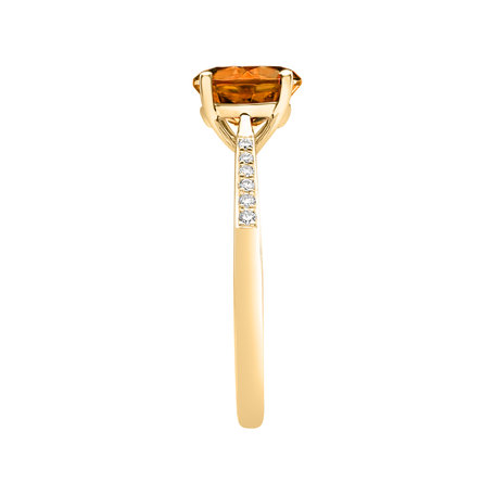 Diamond ring with Citrine Madeira Bonbon