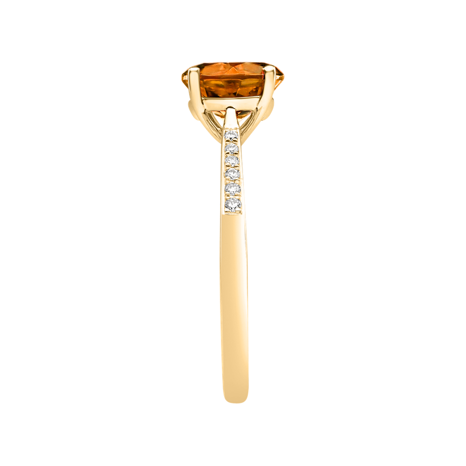 Diamond ring with Citrine Madeira Bonbon