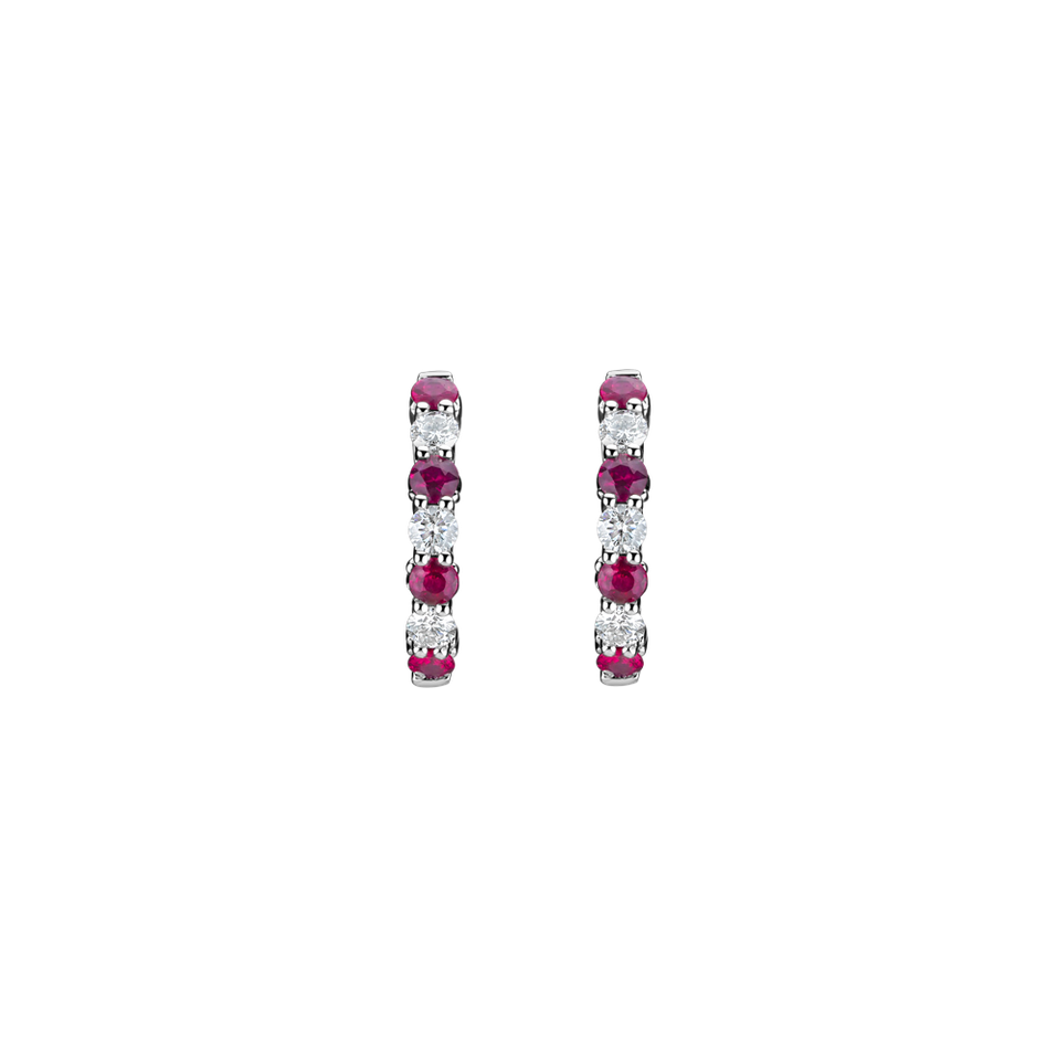 Diamond earrings with Ruby Gem Grace