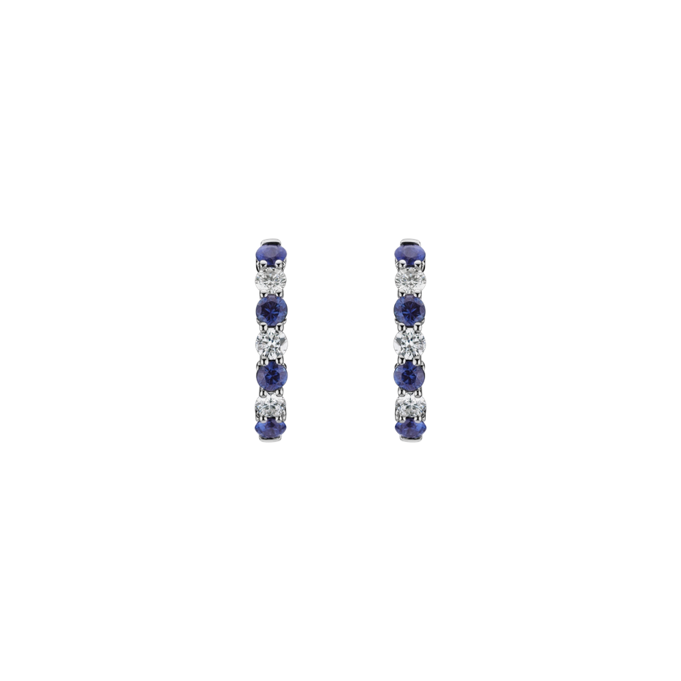 Diamond earrings with Sapphire Gem Grace