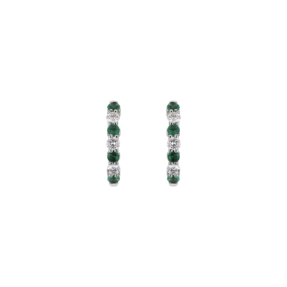 Diamond earrings with Emerald Gem Grace