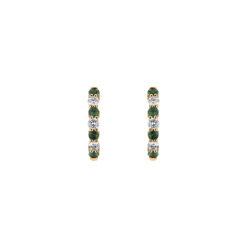 Diamond earrings with Emerald Gem Grace