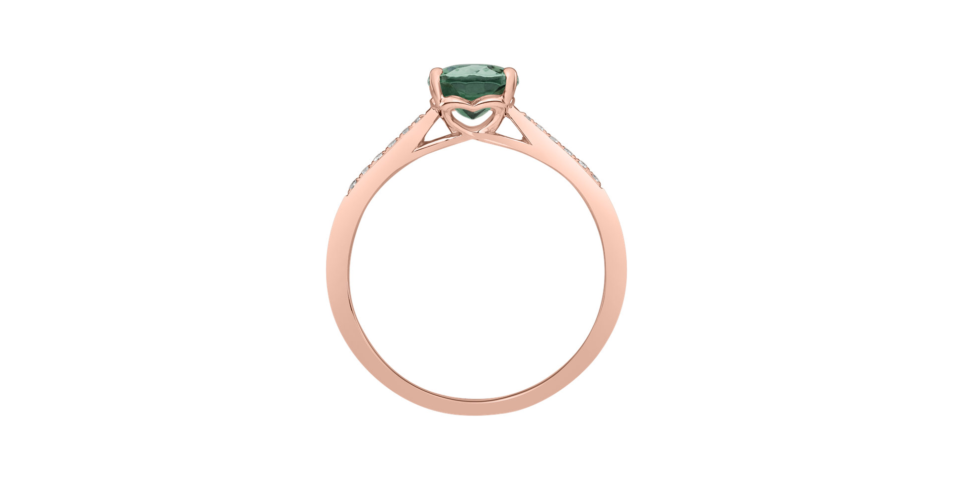 Diamond ring with Tourmaline Tyrkys Bonbon