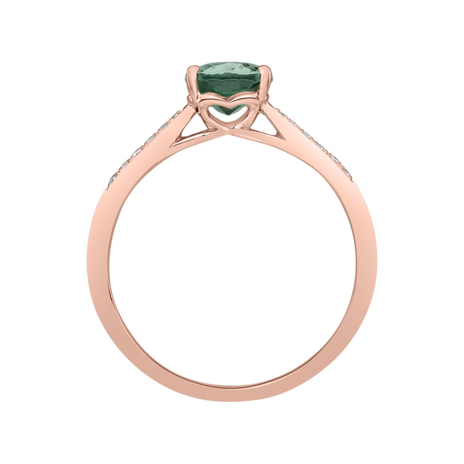 Diamond ring with Tourmaline Tyrkys Bonbon