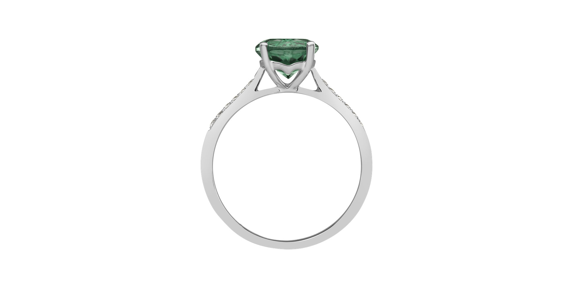 Diamond ring with Tourmaline Tyrkys Bonbon