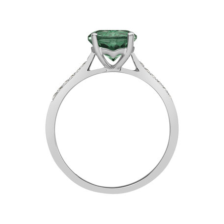Diamond ring with Tourmaline Tyrkys Bonbon