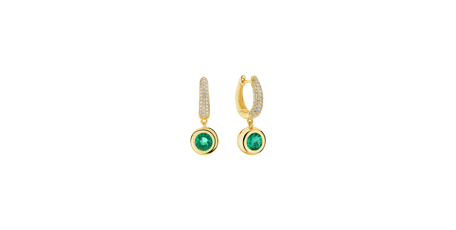 Diamond earrings with Emerald Starshine Essence