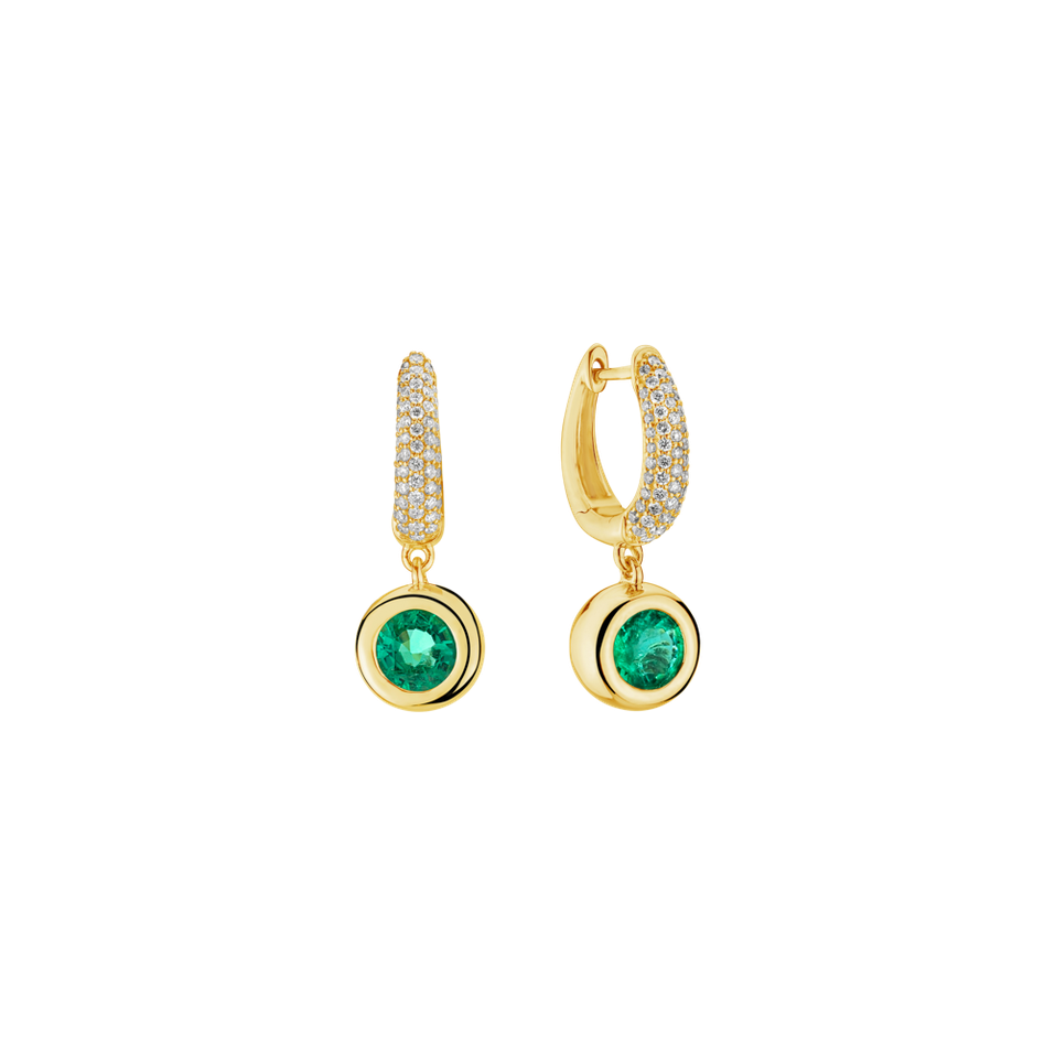 Diamond earrings with Emerald Starshine Essence
