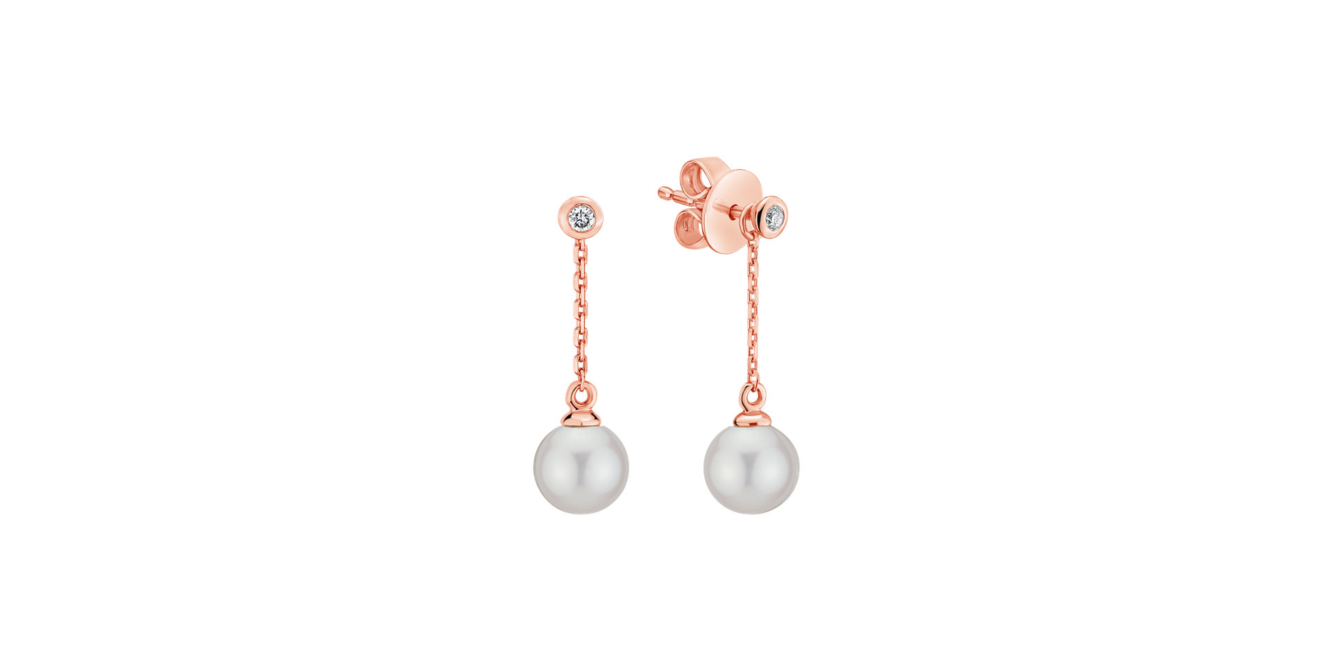 Diamond earrings with Pearl White Lake Soul