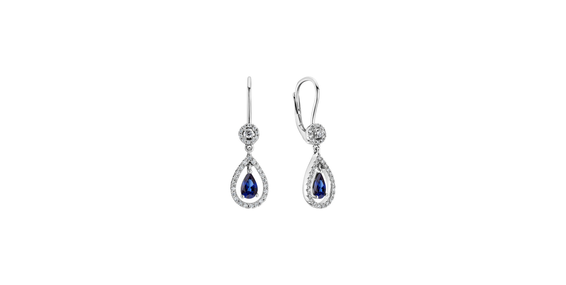Diamond earrings with Sapphire Midnight Song