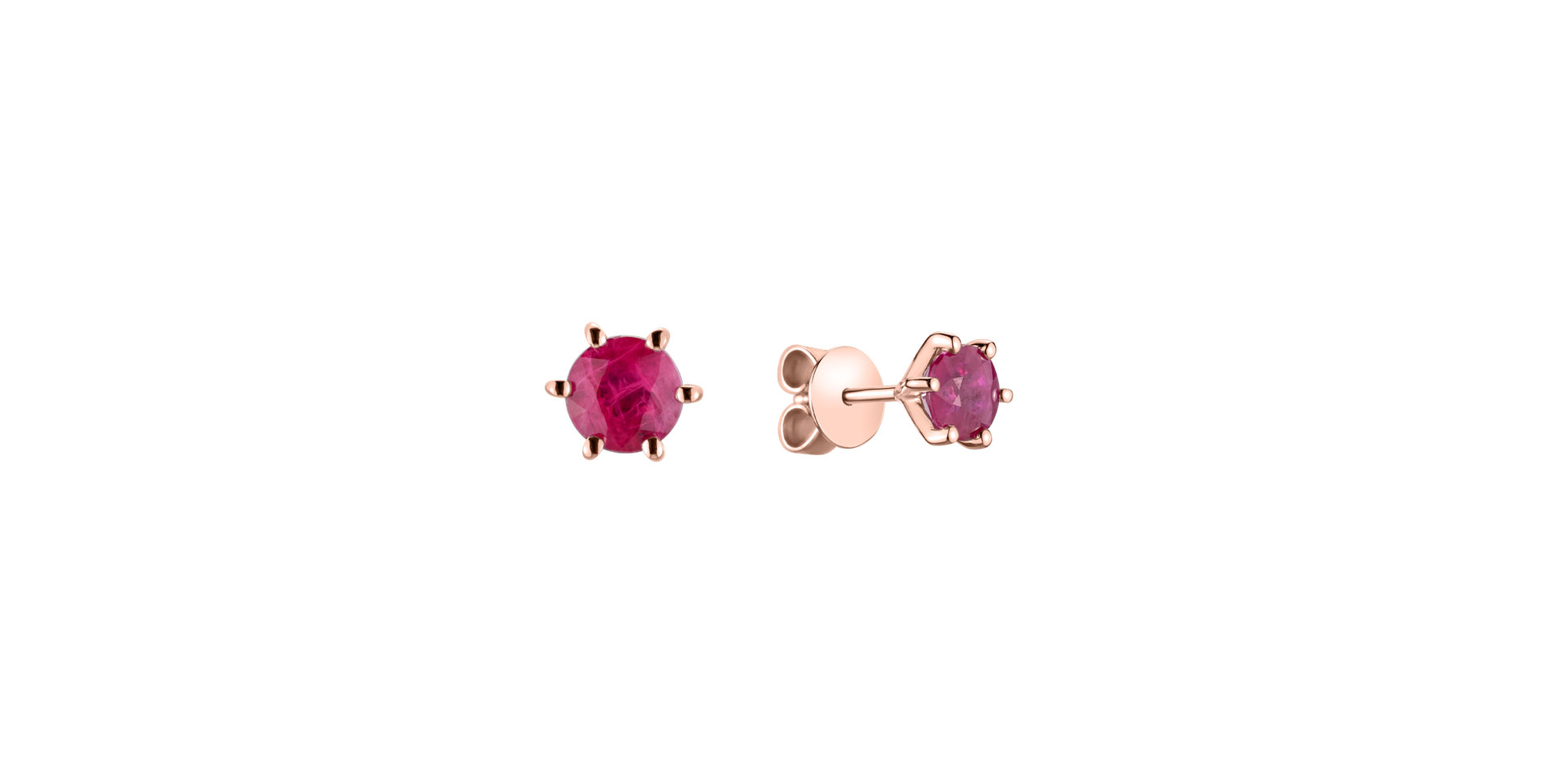 14ct rose gold earrings with Ruby Vesper Romance