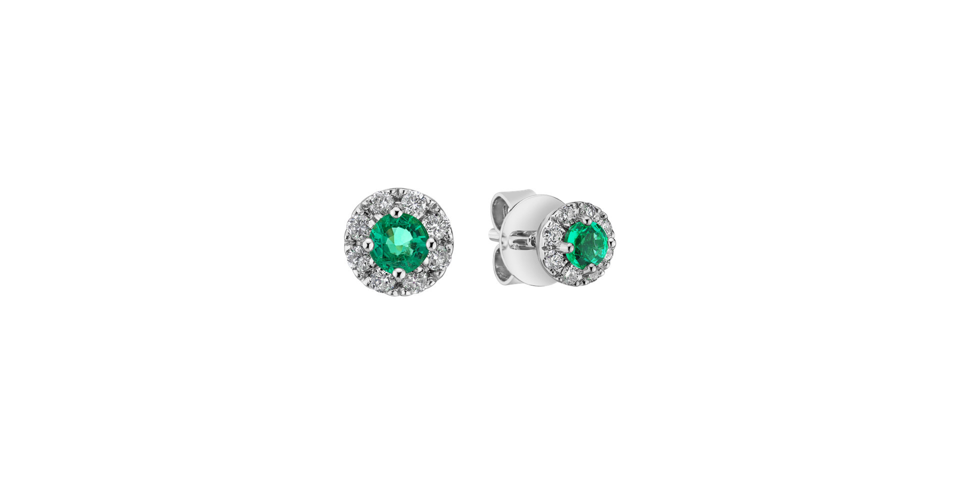 Diamond earrings with Emerald Everyday Glow
