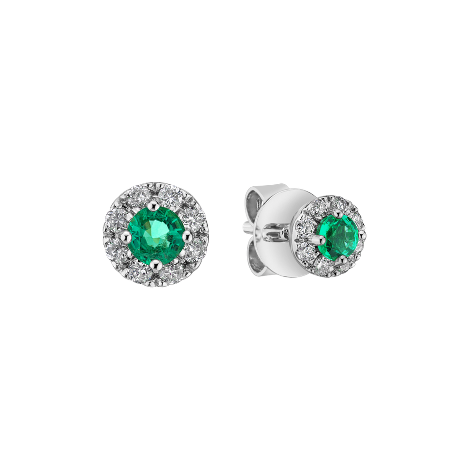 Diamond earrings with Emerald Everyday Glow