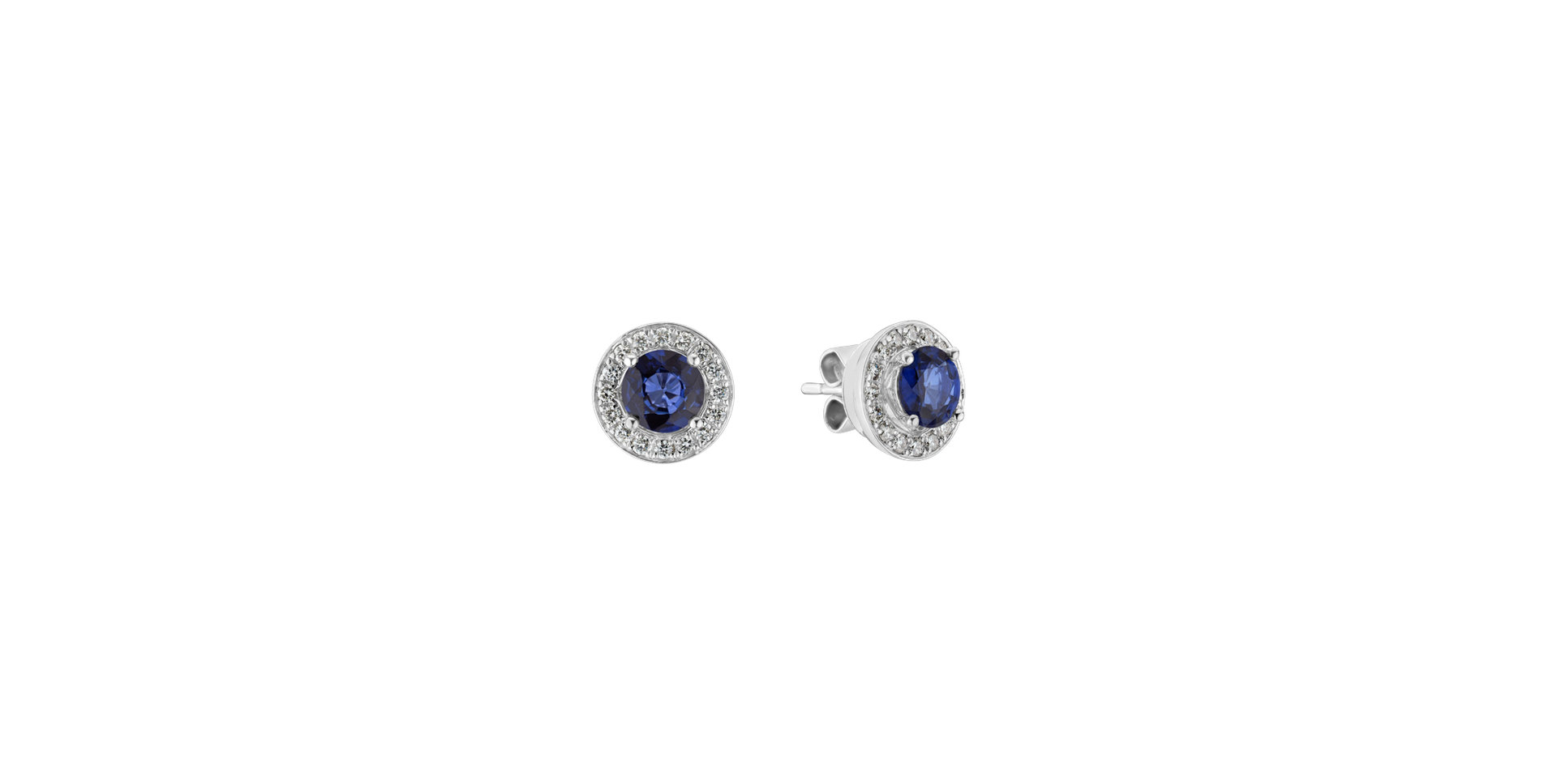 Diamond earrings with Sapphire Sparkling Rain