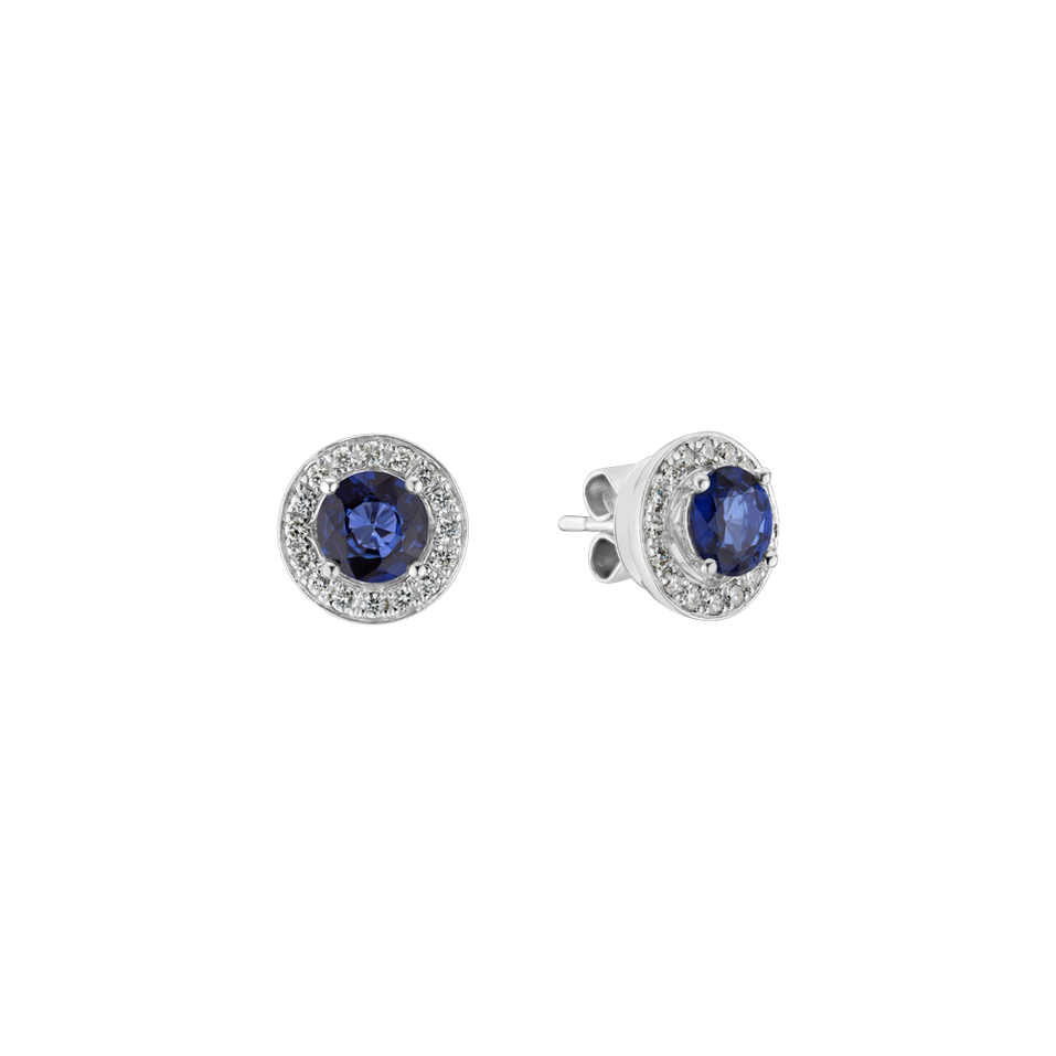 Diamond earrings with Sapphire Sparkling Rain