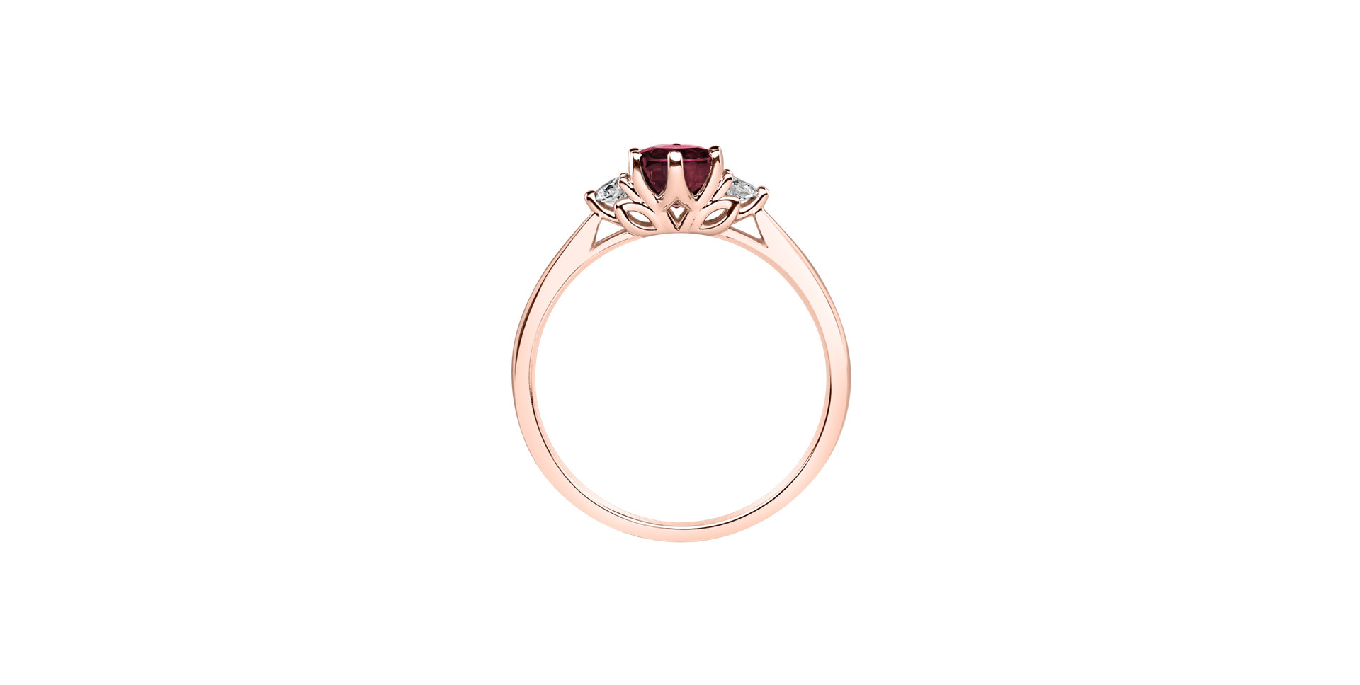 Diamond ring with Ruby Midnight Serenity