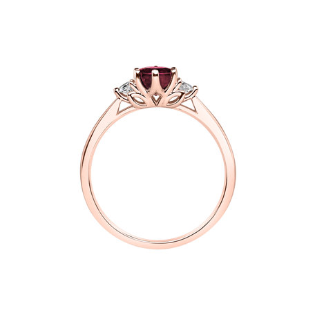 Diamond ring with Ruby Midnight Serenity