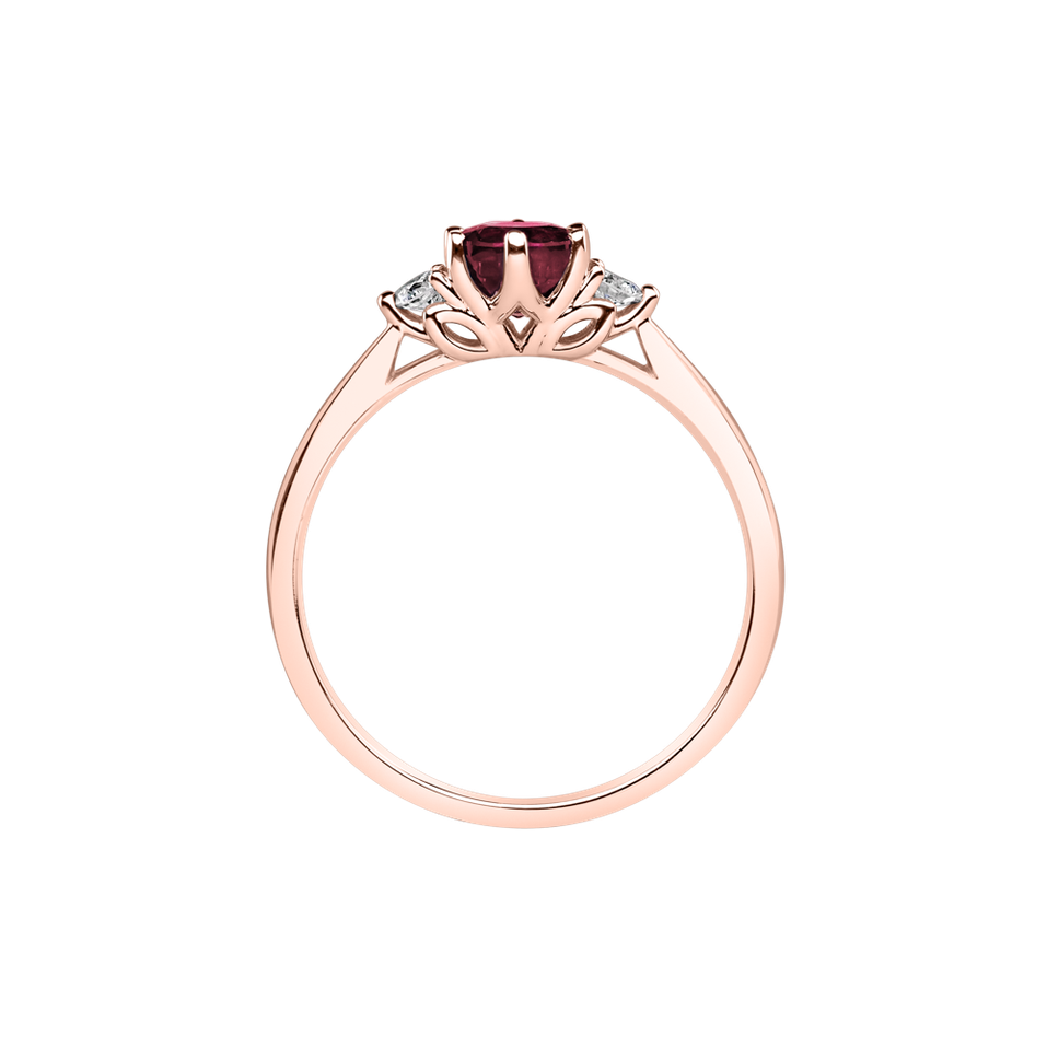 Diamond ring with Ruby Midnight Serenity