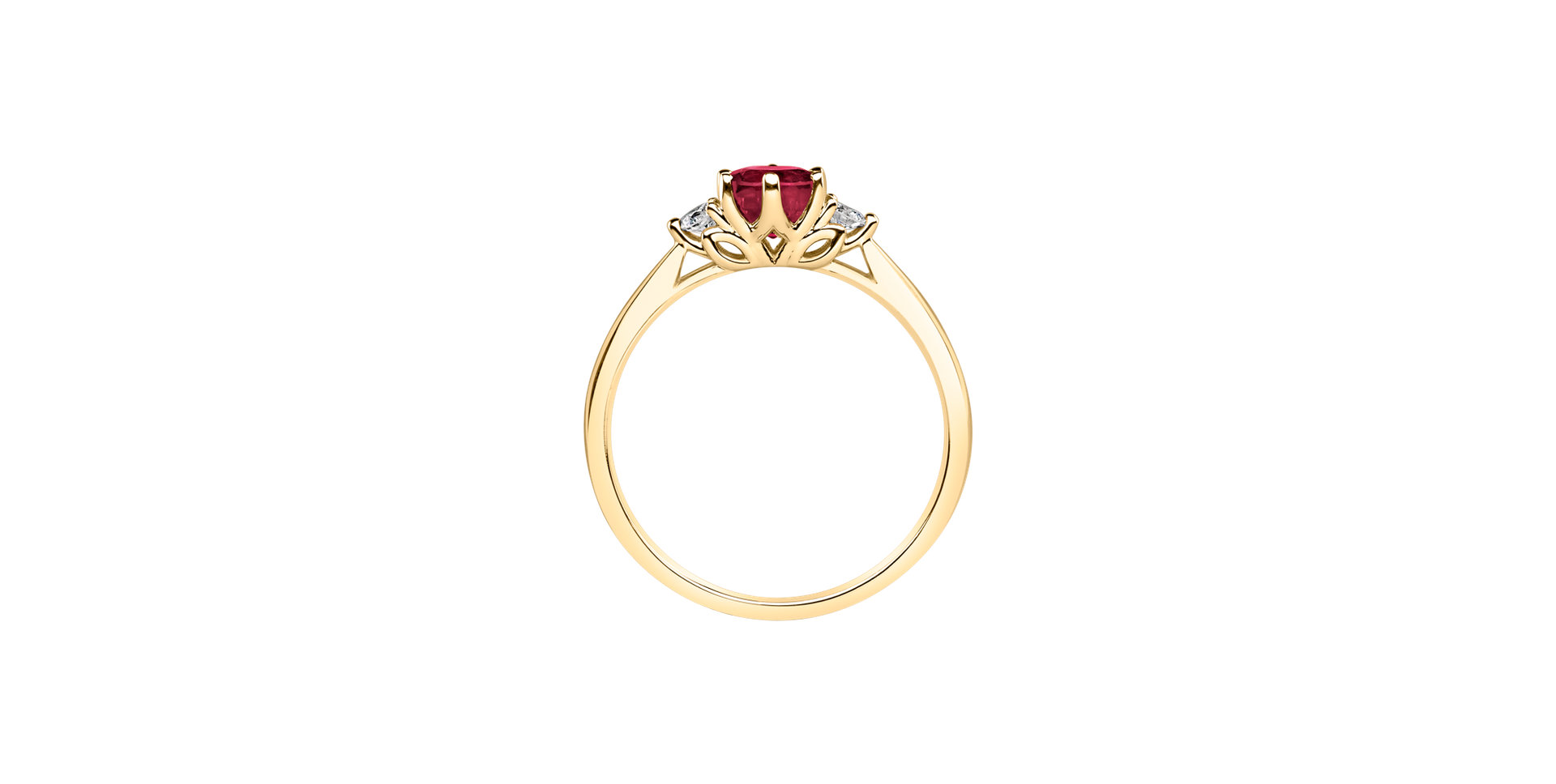 Diamond ring with Ruby Midnight Serenity